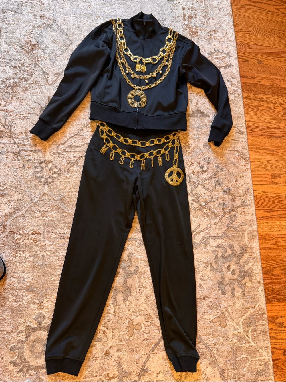 H&Moschino Black & Gold Embellished Two-Piece Set Size Small Like New
